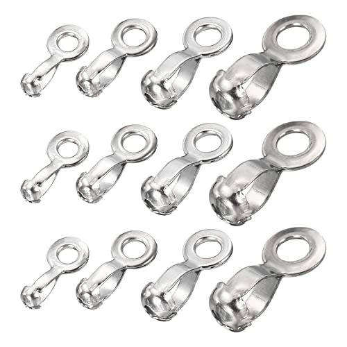 Meccanixity Ball Chain Connector, Stainless Steel Pull Loop Crimp Link Clasp Connection Fit For 2.4/3.2/4.5/6Mm Beaded Ball Chains, Silver Pack Of 60 #TOP12