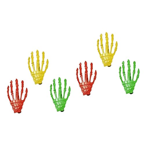 Beavorty 6pièces Barrette Main De Crâne Alliage Accessoires Gothiques Punk Pour Halloween Prise Solide Et Élégante Idéale Pour Sorties Et Réunions Familiales