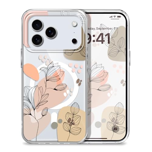 LEECG iPhone 17 Pro Max 用ケース、クリエイティブなデザインのソフトリキッドシリコン製指紋防止iPhone 17 Pro Max 用ケース、モランディ