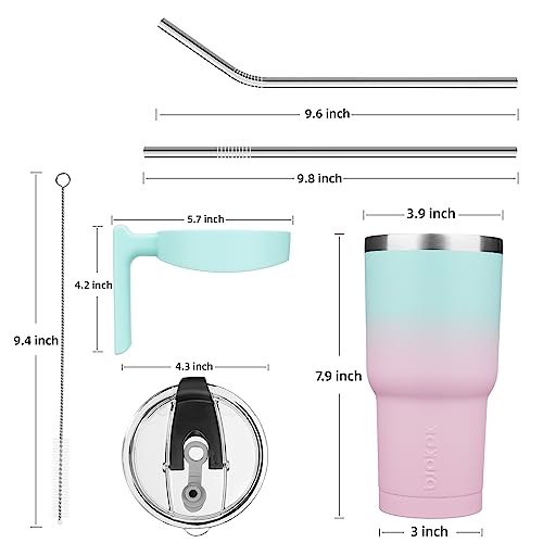 Image of BJPKPK 30 oz Tumbler with Handle & Straw, Insulated Stainless Steel Mug