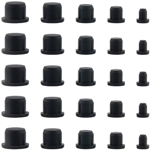 Image of GORGECRAFT 50Pcs 5 Sizes Silicone Stopper for Salt and Pepper Shakers 5.5 /8.3 /10.5 /12.5 /14mm Black Plug Stopper Replacement Insert Hole Plug Round End for Bottles Pipes Flower Pots Home Supplie
