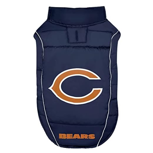 NFL Chicago Bears Puffer Vest for Dogs & Cats, Size Medium. Warm, Cozy, and Waterproof Dog Coat, for Small and Large Dogs/Cats. Best NFL Licensed PET Warming Sports Jacket
