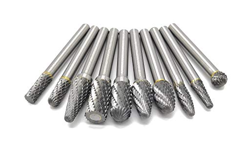 Oa-Bres LHCBS 10Pcs Carbide Burrs Set 1/4 Inch Shank, Double Cut Die Grinder Bits thumb #3