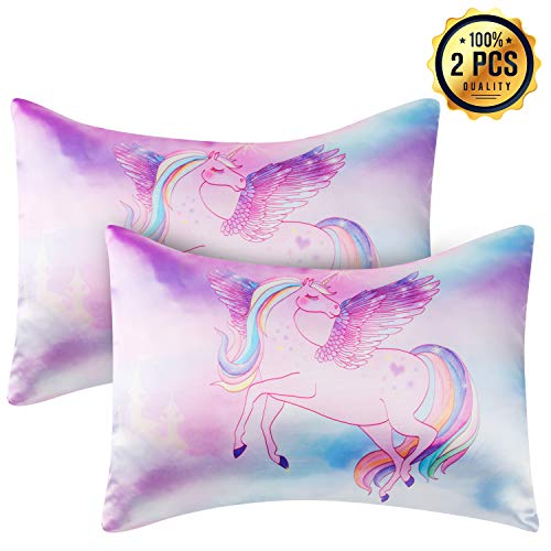 Sylfairy Satin Toddler Pillowcase 2 Pack 14 x 19 Fit for 13 x18