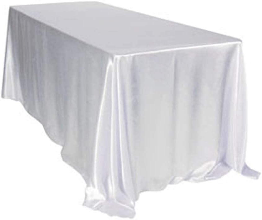 Fanqisi Tovaglia color avorio, 228 x 390 cm, con rosetta, in raso
