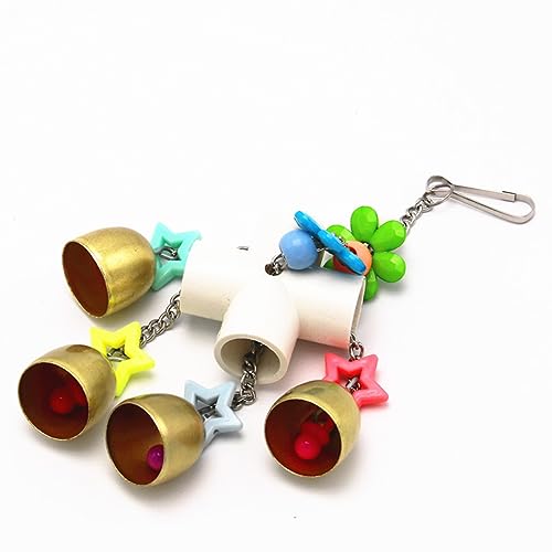 ZYYRSS Parrot Hanging Bell Toy, Colorful Bird Chewing Toys Climbing Ringing Bells Bird Toys Parrot Cage Bite Toys for Parakeet Cockatiel Conure - Image 6