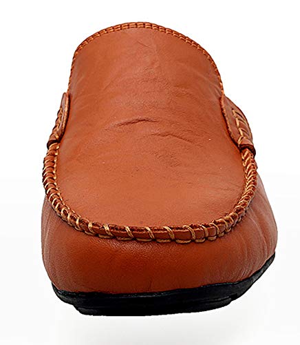 Go Tour Mens Mules Clog Slippers Breathable Leather Slip On Shoes Casual Loafers Brown 11.5/48 #TOP1