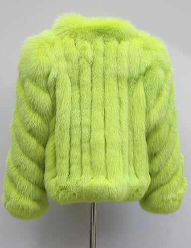 Real Fox Fur Coat Winter Women's Genuine Fur Jacket Thick Warm Luxury Furry Outerwear Long Sleeve4