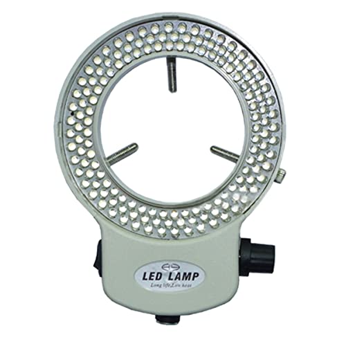 Microscope Adjustable 144 LED Ring Light Illuminator Lamp for Industry Stereo Microscope(White)