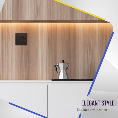 Image of ENERLITES Combination Toggle Light Switch /Decorator Light Switch Plate, Double Switch Wall Plate, Standard Size 2-Gang 4.68 inch x 4.73 inch, Polycarbonate Thermoplastic, Gloss Finish, SI881131-BR, Brown