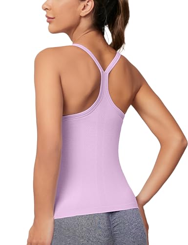Image of MathCat Workout Tank Tops for Women with Built in Bra, Sleeveless Gym Tops Seamless Racerback Athletic Yoga Shirts