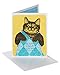 American Greetings Funny Cat Wearing Argyle Sweater Vest Birthday Greeting Card with Flocking