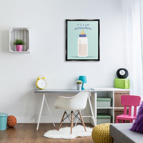 Image of It's 3am Somewhere Humor, 24 x 30 Inch Canvas in Floater Frame | Stupell Industries . By Emily Dumas . Ready to hang . Fun gift for bedroom or nursery . Made in USA