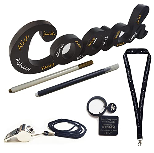 Set 6 pcs señales y silbato entrenador negro madera miniatura 1