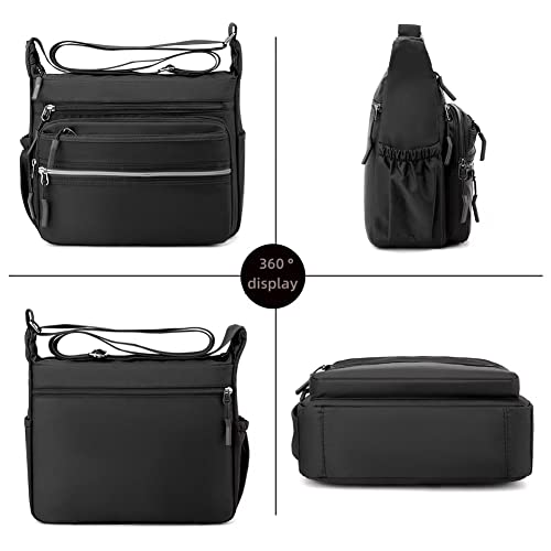 Mudono Messenger Bag for Men Nylon Waterproof Shoulder Bag Multi-pocket Crossbody Bag Daily Travel Bag Lightweight Satchel2