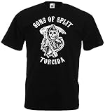 hajduk split trikot schwarz Öko-Tex Standard 100 Sons of Split Herren T-Shirt Torcida Ultras