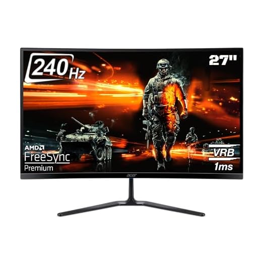 Acer ED270 X2 27 Inch Full HD 1500 R Curved Gaming Backlit LED LCD Monitor I 1MS VRB, 240Hz Refresh Rate I AMD Freesync Premium I 2 x HDMI(2.0) 1 x DP(1.4), Audio Out I 2W x 2 Speakers I Black