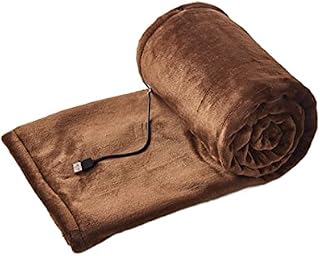 MISNODE Heated Blanket, Electric Throw Soft Fleece Electric Blanket, Machine Washable Soft and Comfortable Fast Heating Warm Blanket Throw, Brown