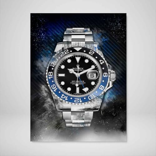 DEVICI Cuadros de Frases Motivadoras - Rolex GMT-Master II Batman - Lienzos de Frases Motivadoras – Cuadros de Frases para Oficinas – Cuadros de Decoración