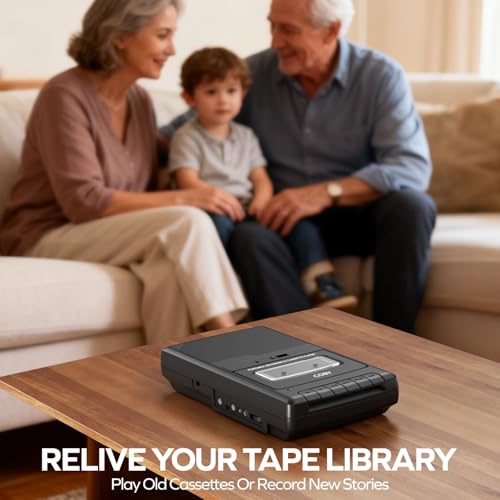 image for Coby Portable Cassette Player & Recorder with Standing Microphone – 
