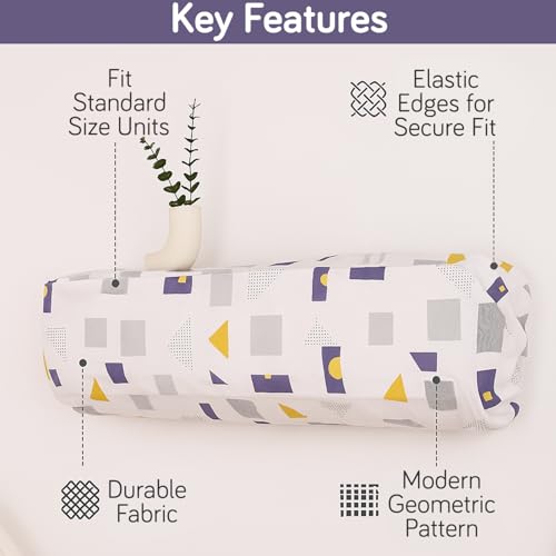 Image of HOKIPO AC Cover for most 2 Ton Split AC | Fits AC Units upto Size 110x33x31 cm | Dustproof, Waterproof & Washable Indoor Unit Cover | Protective & Decorative | Geometric Abstract (D1-AR5874)