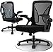 Durrafy Ergonomic Office Chair, Desk Chair with 90° Flip-up Armrests, Lumbar Support & Height Adjustable, Breathable Swivel Computer Chair with Tilt Function, Mid-Back Mesh Chair For Home/Office