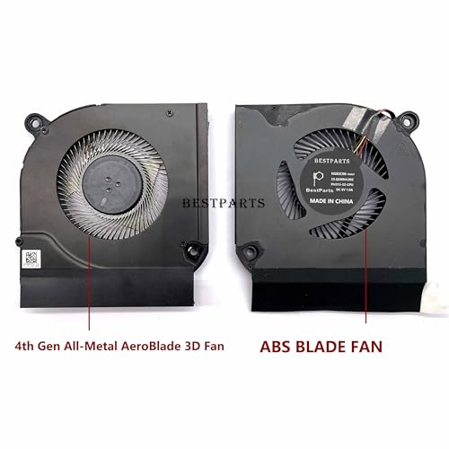 BestParts New CPU+GPU Metal Blade Cooling Fan Replacement for ACER Predator Helios 300 (PH315-52),P/N: 23.Q5MN4.001, 23.Q5MN4.002 (GPU Fan-All-Metal AeroBlade 3D, CPU Fan-ABS)
