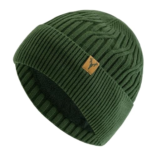 Gorro de Invierno Unisex con Forro de Piel de Felpa, Gorro cálido, Gorro Suave y Elegante for Hombres y Mujeres, Deportes de esquí al Aire Libre, Tejido, 1 ud.(Army Green)