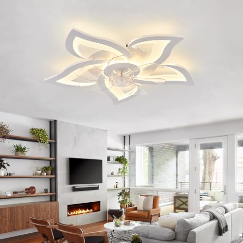 Ventilateur de plafond avec lumiere et telecommande lustre moderne 6 vitesses