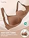 Vertvie Bras for Women No Underwire Wireless Push Up Seamless Full Coverage Comfort Sports Everyday Bra Regular & Plus Size(Brown,Large)