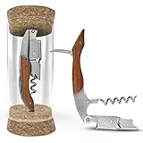 Profi Weinöffner - durch die 5,2 cm lange Spindel und den Doppelheber kannst du jeden Korken problemlos entfernen. Egal ob aus synthetischen oder natürlichen Material, dein Korken wird mit diesem Öffner nicht zerbröseln.