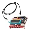 Microcontroller Learning Board, 9.2x7.2x1.7cm Microcontroller Development Board Microchip Board PIC Development Board with USB Cable Educational Board for PIC Programming