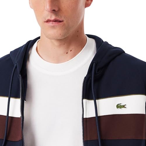 Sweatshirt Lacoste zippé en molleton isolant et respirant avec col montant ajustable