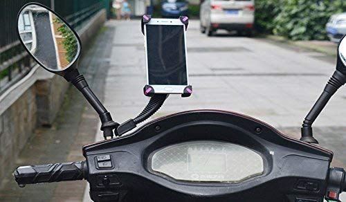 Image of DCZ Full Metal Body Bike & Scooty360 Degree Rotating Mobile Holder Stand for Bike, Scooty,Bicycle | Anti-Vibration /Shake Pads | Mobiles Size Upto 6.5 inch Inch - Random Colors (Activa)