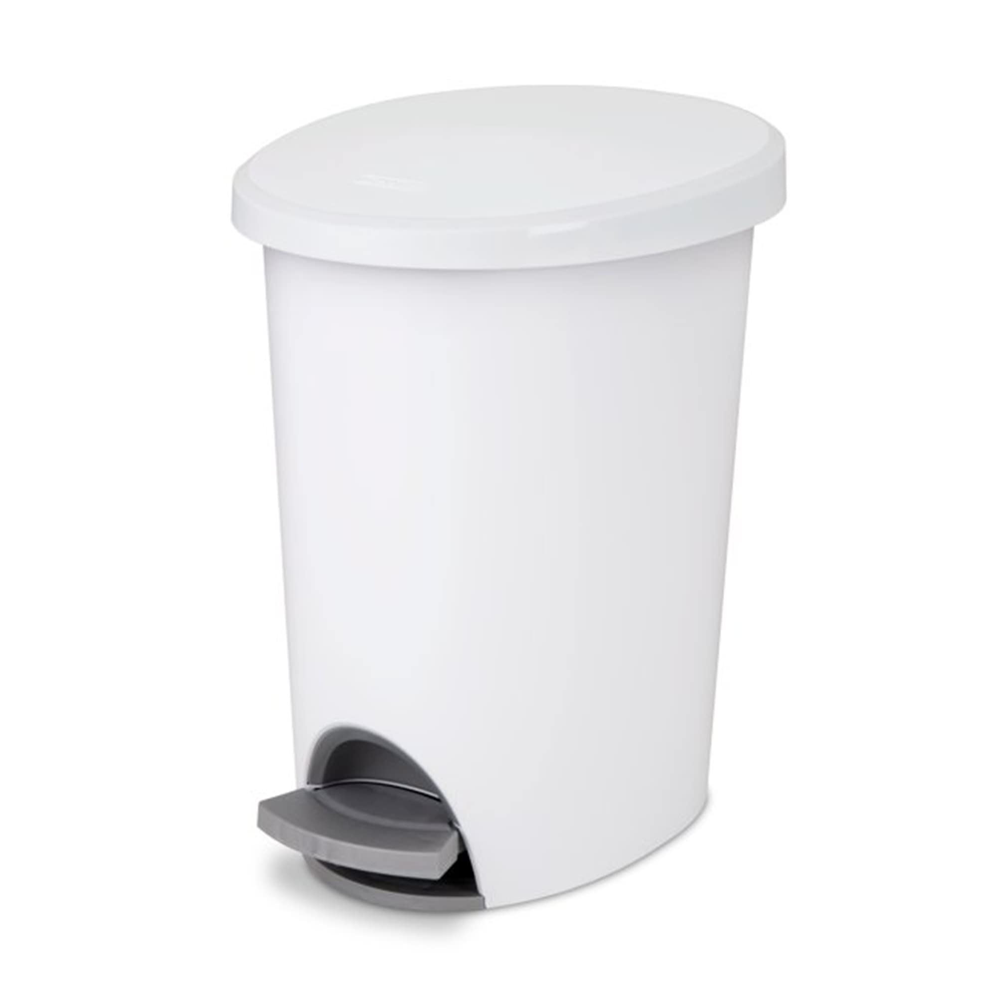 Sterilite 2 6 Gallon Ultra StepOn Wastebasket w Lid Small Plastic Trash Can for The Bathroom Bedroom or