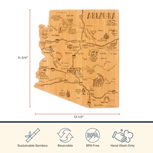 Tabla de cortar con forma de Arizona de bambú miniatura 4