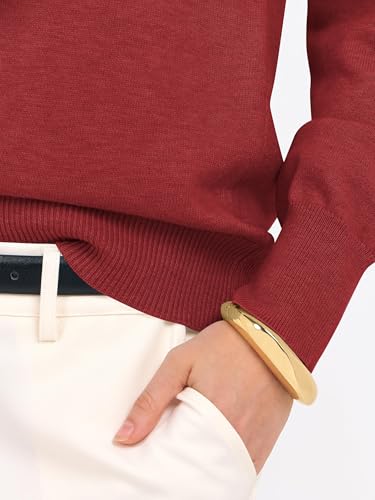 Image of ANRABESS Women Long Sleeve Rolled Neck Fall Lightweight Sweaters Top