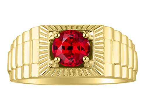 Bague rubis rouge pour homme avec pierre de naissance de juillet