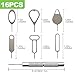 ZukoCert 16 Pieces SIM Card Removal Tool Set, Multi-Functional SIM Ejector Tool, SIM Card Pin, Phone SD Card Removal Tool Key, Universal for Smartphone