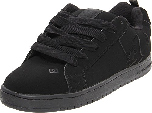 DC Men's Court Graffik Skate Shoe, Black/Black/Black, 7 D D US