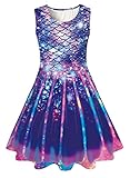 Mermaid Dress for Girls Summer Sundress Kids Sleeveless Outfit Birthday Dresses Size 10 Size 12 Spring Twirl Clothes 10-12 Years