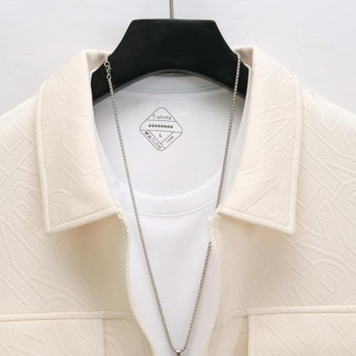 Mens Jacket Fall Winter Lapel Warm Retro Zip Up Long Sleeve Coat - image 4
