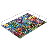 Serving Tray Decorative Trays and Platters Snacks Bowl Candy Dish Romero Brito's Paintings for Breakfast, Lunch, Dinner, Appetizers Food Tray