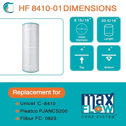 Hurricane Filters HF8410-01 Advanced Pool Filter Cartridge - Replacement for Pleatco PJANCS100, Unicel C-8410, Filbur FC-0821, Jandy Industries CS 100