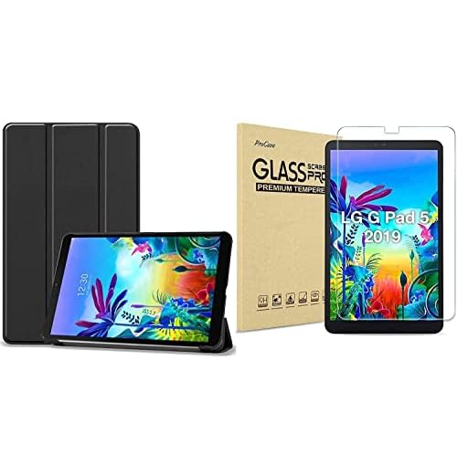 ProCase LG G Pad 5 10.1 inch FHD Slim Case (Black) Bundle with LG G Pad 5 10.1 Screen Protector 2019