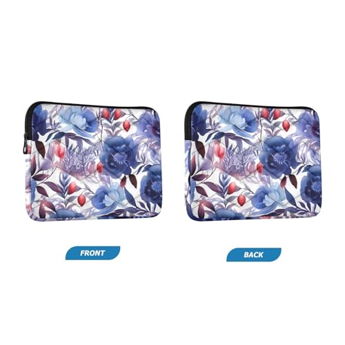 Funda para portátil 13-14 pulgadas con flores azul púrpura miniatura 2