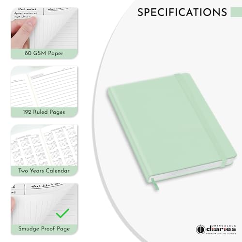 Image of Jhingalala Diaries - Hardbound Leather Cover Pocket Size Corporate Executive Diary Notebook I Pocket Diary For Men and Women I A6 Size I 80gsm Paper I 192 Ruled Pages (Ocean Green)