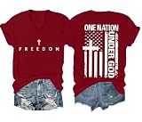 One Nation Under God Shirt Freedom Tshirt American Flag Cross Christian T-Shirt Unisex Freedom Shirts