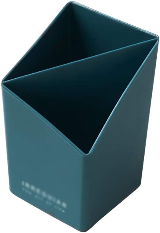 Makeup Case Plastic Makeup Brush Holder Organizer Brushes Vanity Organizer Cosmetics Brushes Storage Set 2 Slots Desk Organizer for Drawer (Color : Blue+White) (Blue)