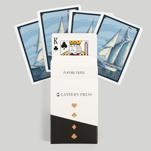 Baraja de póker Schooner Sailboat, 52 cartas para adultos miniatura 6